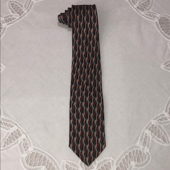 Van Heusen Other - VAN HEUSEN Silk Tie Burgundy Blue Gray 52” Long x 3” Wide